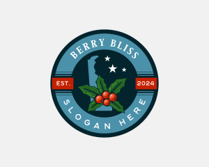 Delaware American Holly Fruit logo design