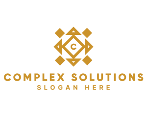 Golden Diamond Tile logo design