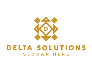 Golden Diamond Tile logo design