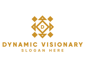 Golden Diamond Tile logo design