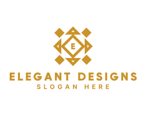 Golden Diamond Tile logo design