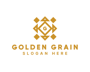 Golden Diamond Tile logo design