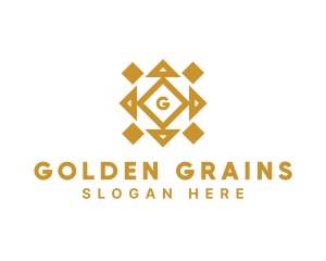 Golden Diamond Tile logo design