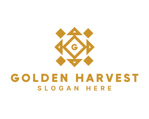 Golden Diamond Tile logo design