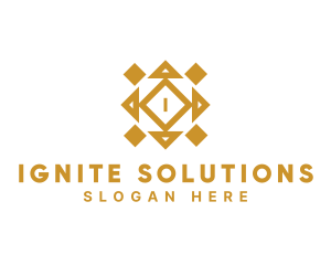 Golden Diamond Tile logo design