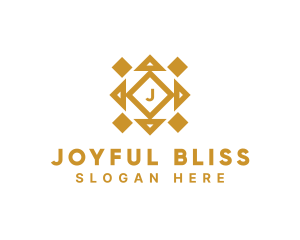 Golden Diamond Tile logo design