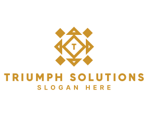 Golden Diamond Tile logo design