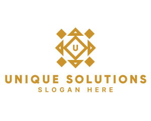 Golden Diamond Tile logo design