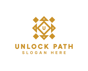 Golden Diamond Tile logo design