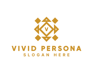 Golden Diamond Tile logo design