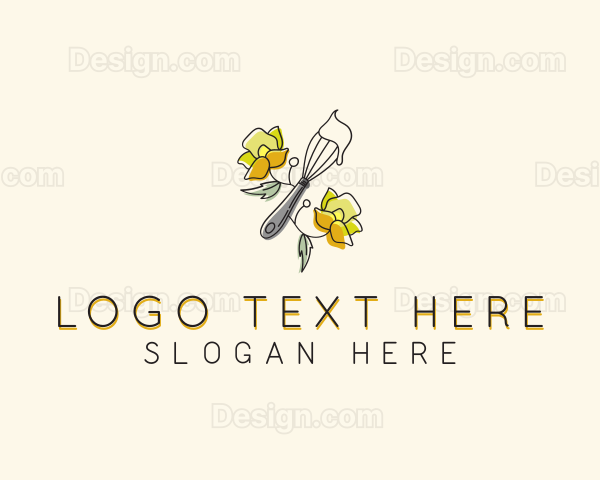 Floral Whisk Baking Logo