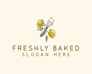 Floral Whisk Baking logo design