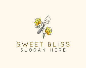 Floral Whisk Baking logo design