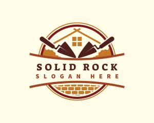 Brick Construction House logo design