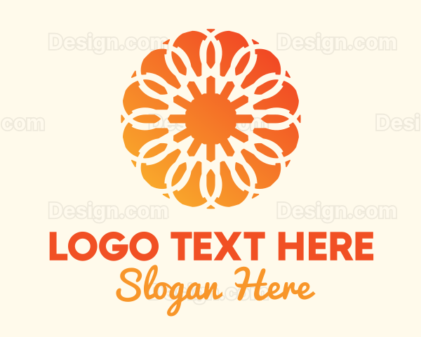 Orange Solar Flower Logo