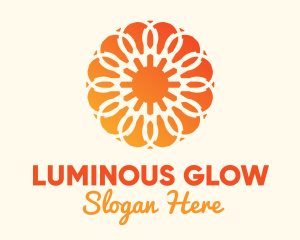 Orange Solar Flower logo design