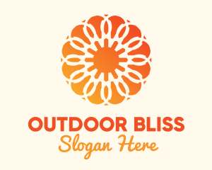 Orange Solar Flower logo design