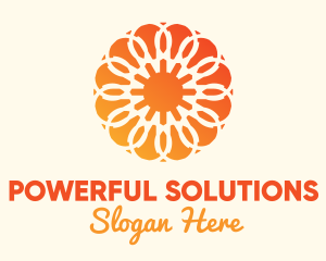 Orange Solar Flower logo design