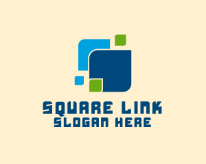 Digital Networking Squares logo design