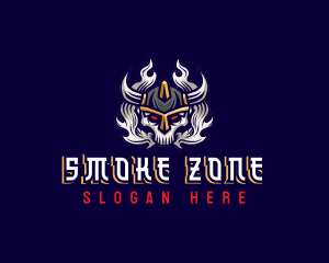 Viking Skull Smoke logo design