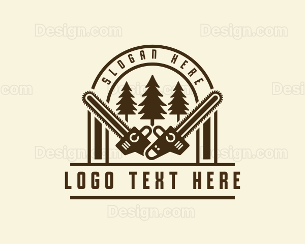 Chainsaw Tree Logger Logo