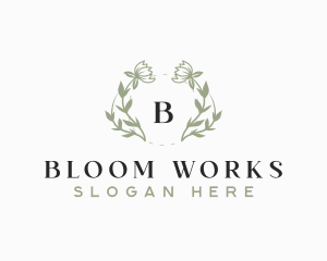 Flower Bloom Wreath logo design