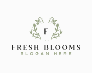 Flower Bloom Wreath logo design