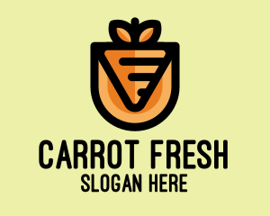 Orange Vegetable Carrot  logo design