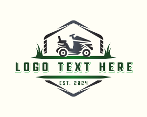 Grass Mower Landscaping Logo