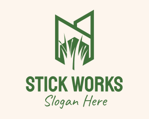 Green Wild Grass logo design