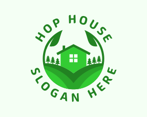 House Landscaping Leaf logo design