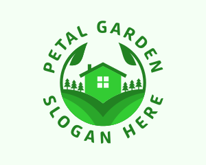 House Landscaping Leaf logo design