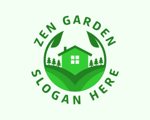 House Landscaping Leaf logo design