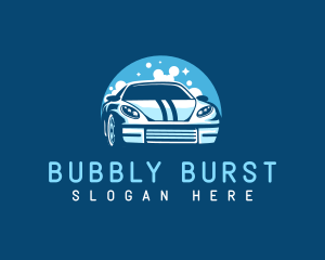 Sparkling Car Bubble Detailing logo design