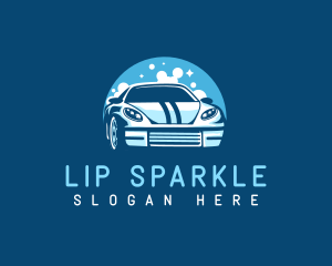 Sparkling Car Bubble Detailing logo design