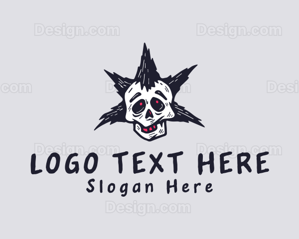 Halloween Punk Skull Logo