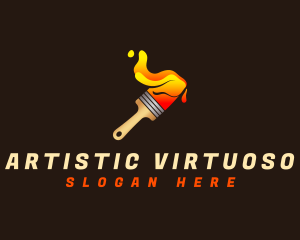 Paintbrush Paint Splash logo design