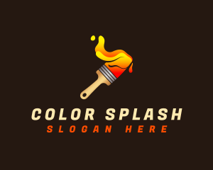 Paintbrush Paint Splash logo design