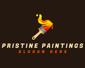 Paintbrush Paint Splash logo design