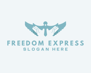 Hands Bird Freedom logo design