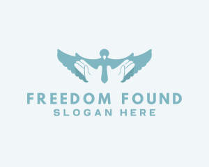 Hands Bird Freedom logo design