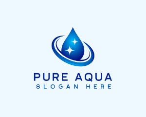 Sparkling Water Droplet logo design