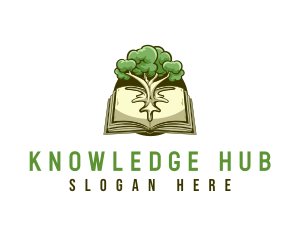 Book Tree Wisdom Library logo design