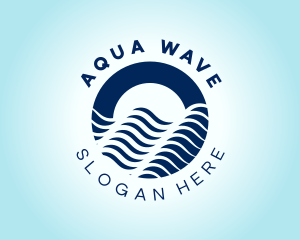 Navy Ocean Wave logo design