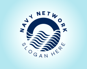 Navy Ocean Wave logo