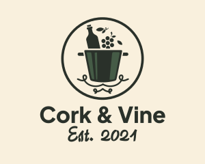 Winery Bucket Bar logo design