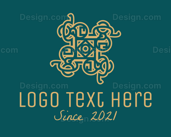 Intricate Bronze Ornament Logo