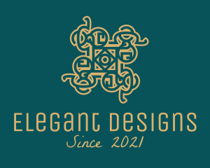 Intricate Bronze Ornament  logo design