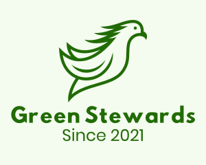 Green Flying Cockatoo logo design