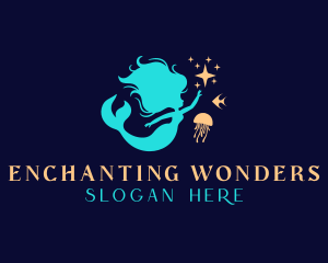 Ocean Mermaid Star logo design